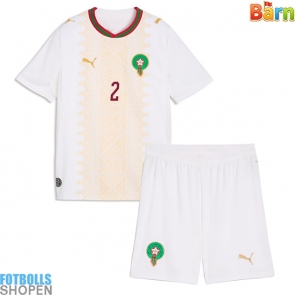 Billiga Marocko Achraf Hakimi #2 Bortatröja Barn VM 2026 Kortärmad (+ Korta byxor)